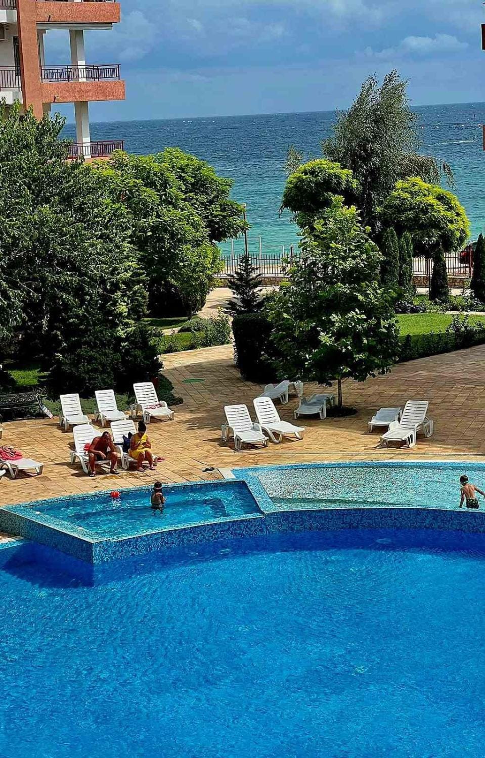 Day, Natural landscape, Beach, Pool view, Sea view, Swimming pool, sunbed