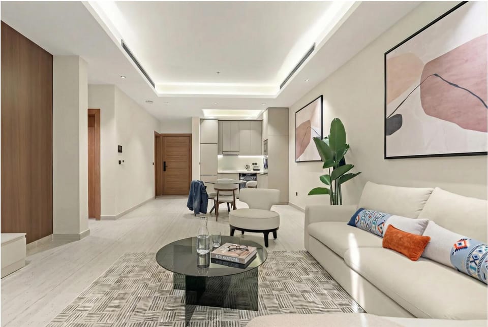 Living room, kitchen