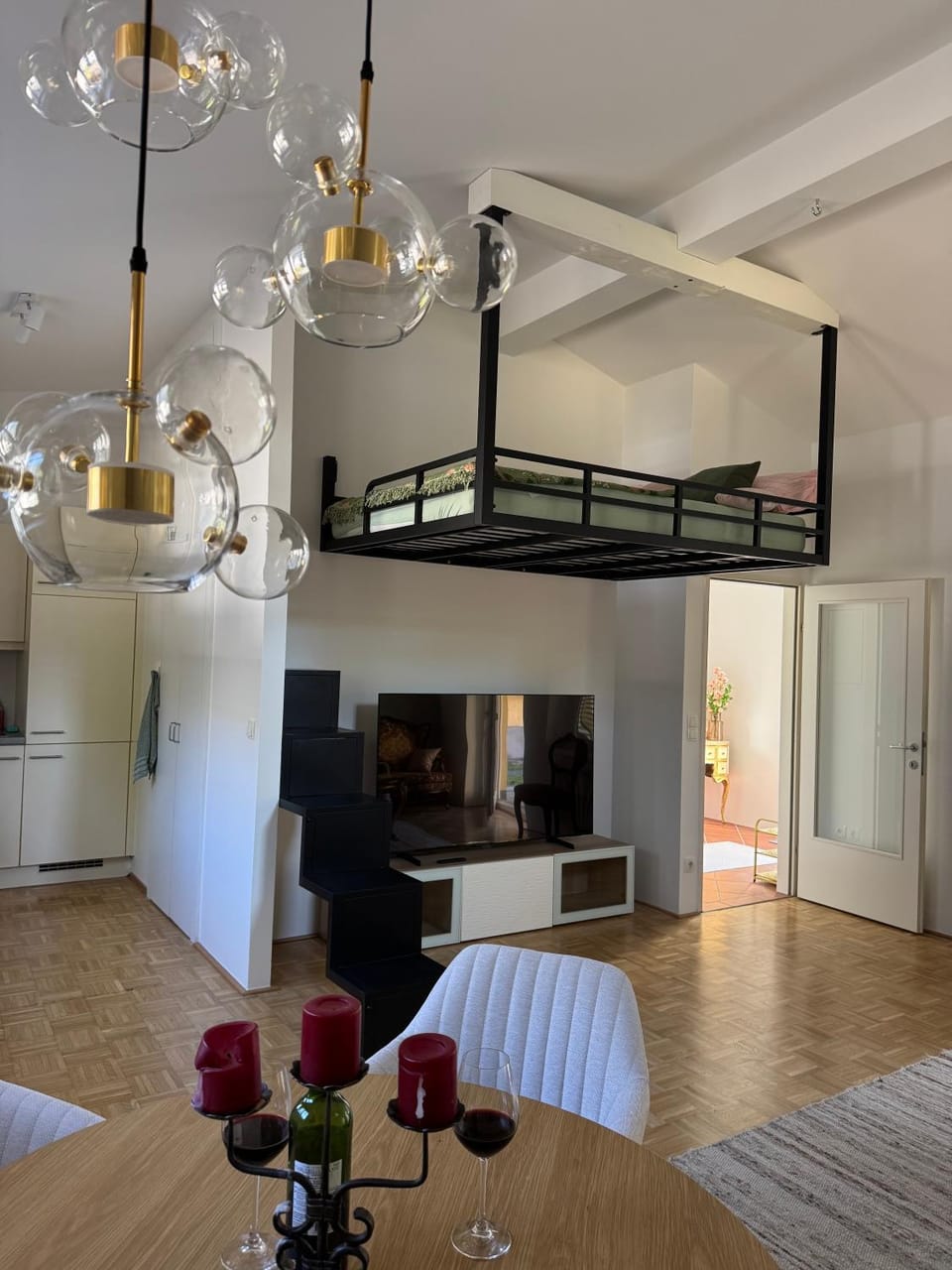 Kitchen or kitchenette, Living room, Photo of the whole room