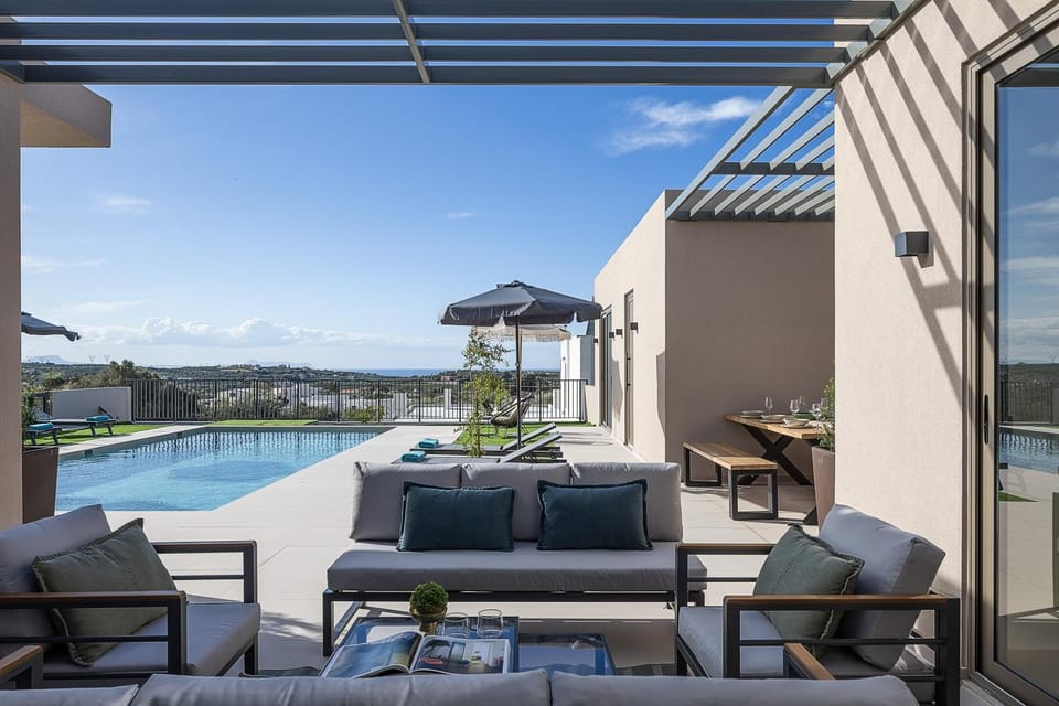 Patio, Day, View (from property/room), Balcony/Terrace, Seating area, Dining area, Pool view, Swimming pool