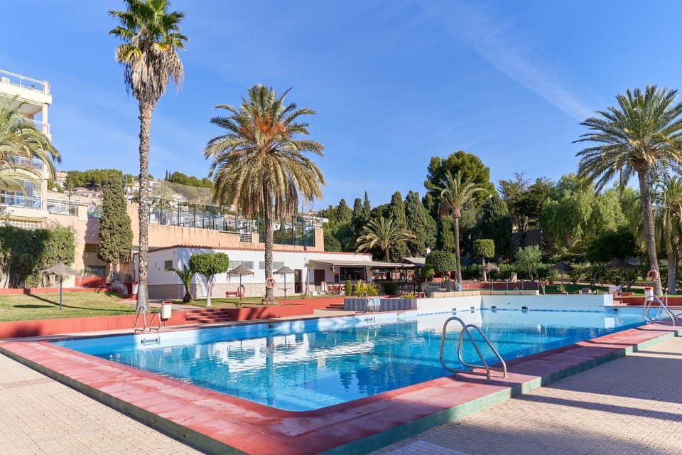 Property building, Living room, Swimming pool