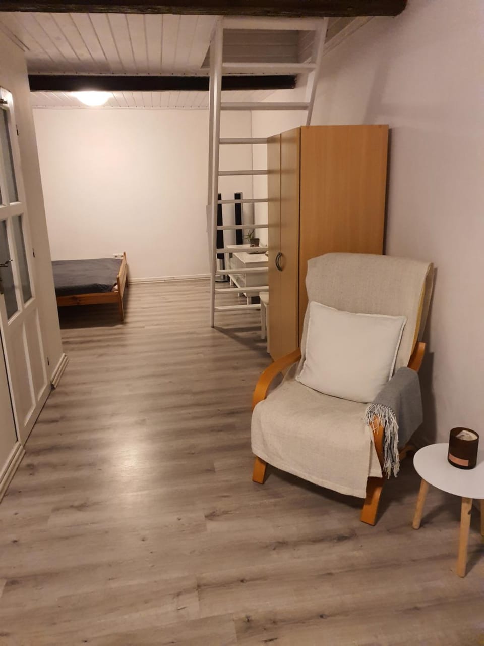 Seating area, wardrobe