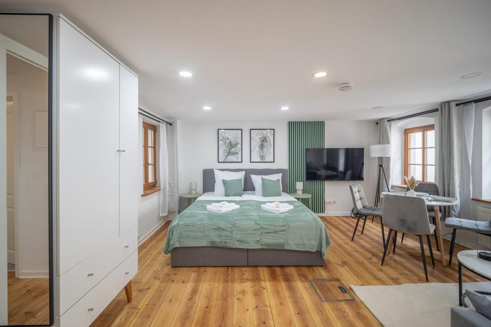 Bed, TV and multimedia, Living room, Photo of the whole room, Seating area, Dining area, Evening entertainment, Bedroom, wardrobe