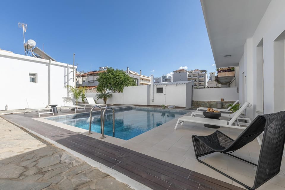 Property building, Living room, Swimming pool