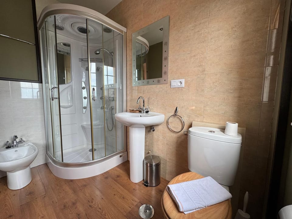 Shower, Toilet, Bathroom, bidet, towels