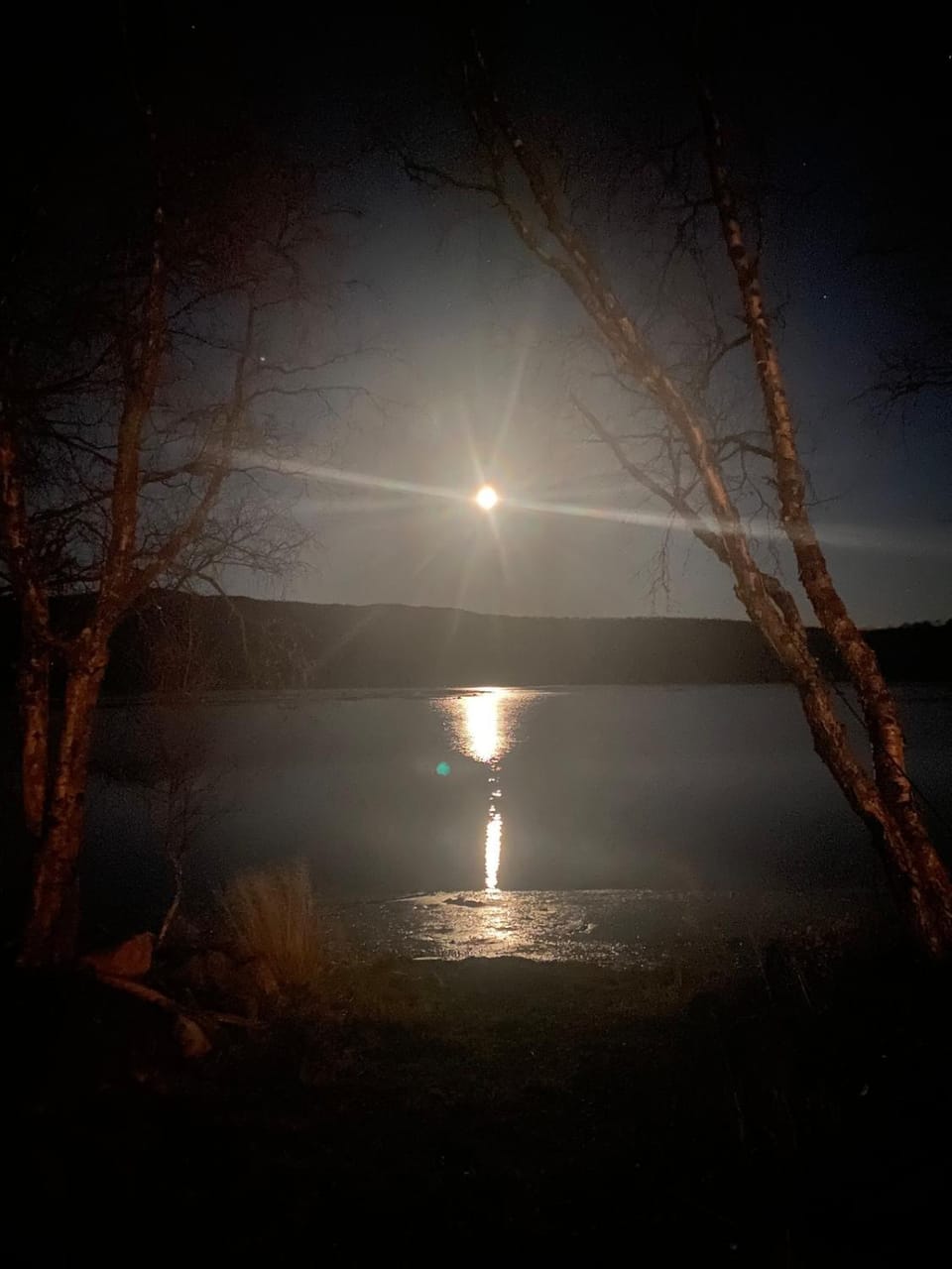 Night, Natural landscape, Lake view, River view