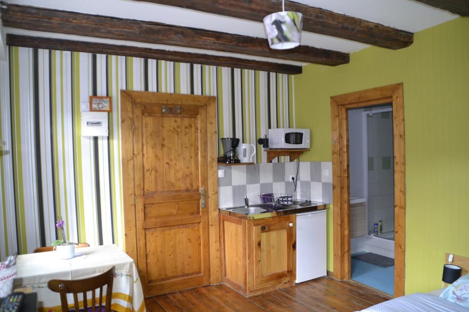 Shower, Bed, Day, Winter, Bathroom, Coffee/tea facilities, Kitchen or kitchenette, Living room, Photo of the whole room, Decorative detail, Dining area, Bedroom, On site