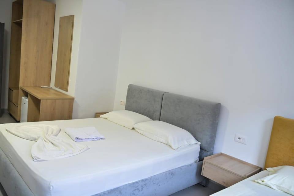 Bed, Photo of the whole room, Bedroom, towels, wardrobe