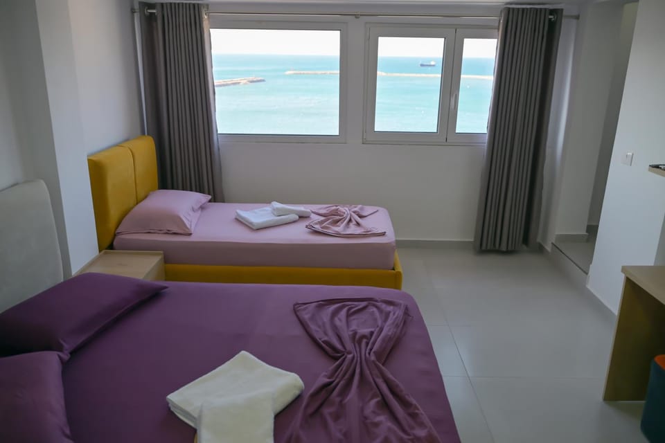 Bed, Bedroom, Sea view