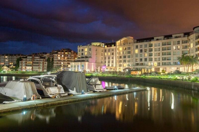 Night, City view, Lake view