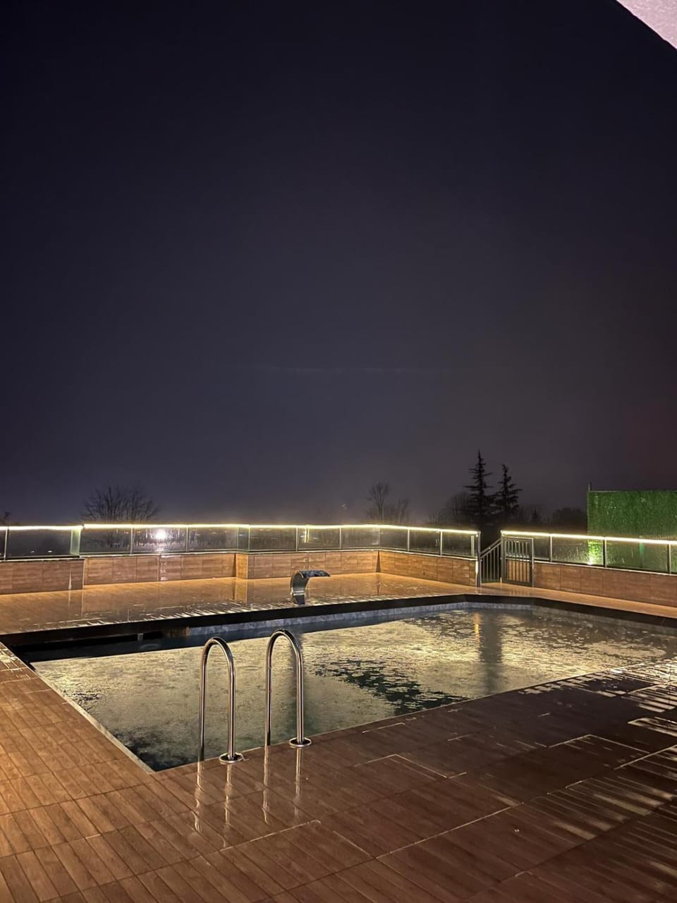 Night, Pool view, Swimming pool