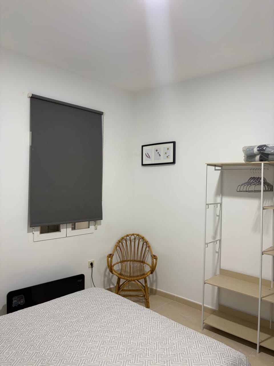Bed, wardrobe