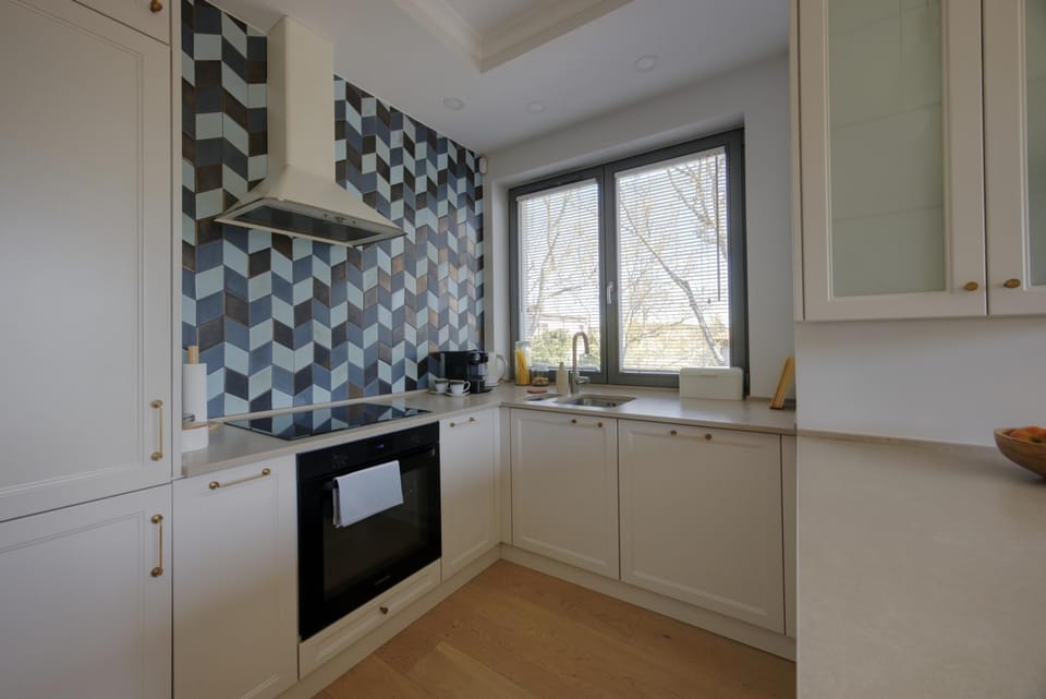 Kitchen or kitchenette, dishwasher, stove