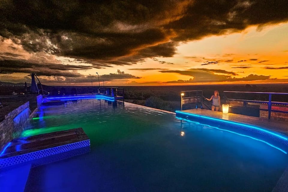 Pool view, Swimming pool, Sunset