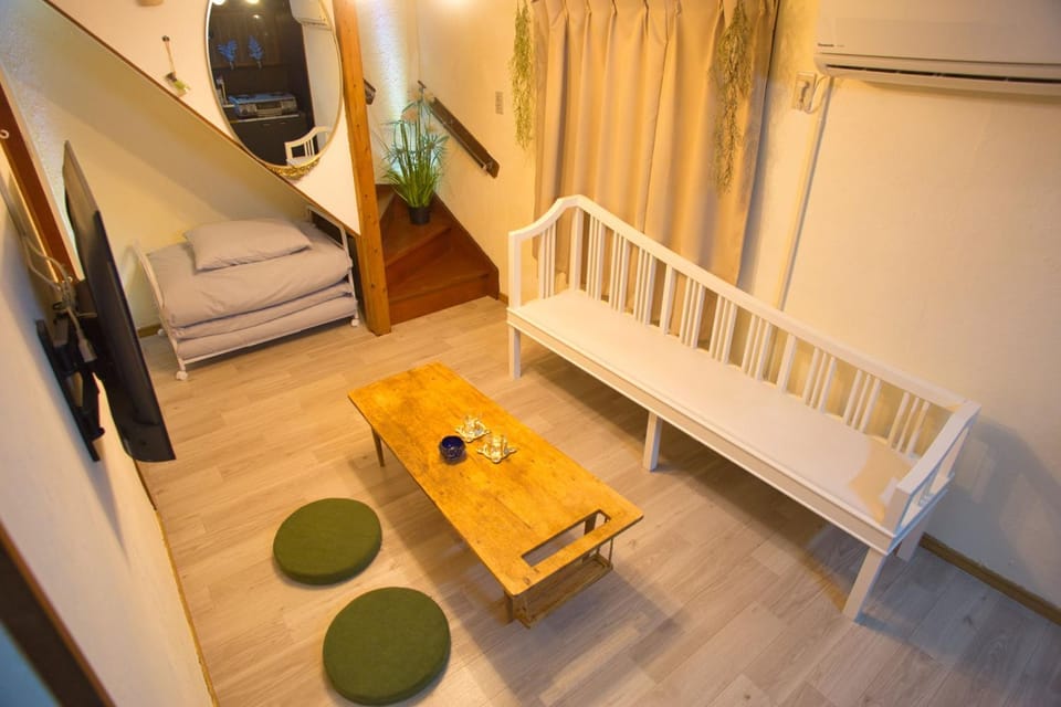 Living room, kitchen, air conditioner