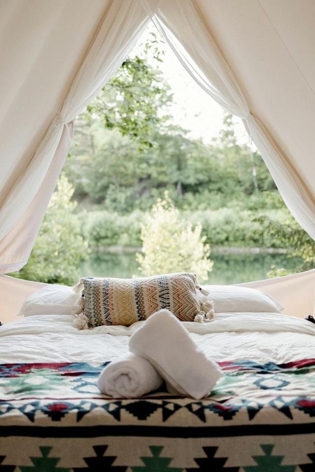 Idyllic Safari Tent with Sauna and Amazing Views in North Woodstock, New Hampshire Luxury tent in Woodstock