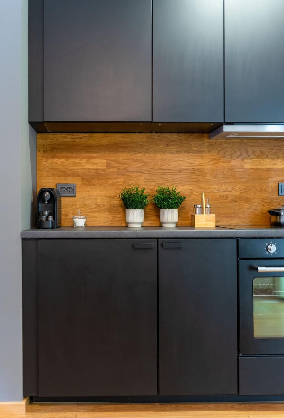 Coffee/tea facilities, Kitchen or kitchenette, oven, stove