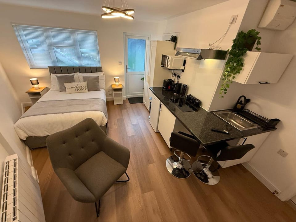 Bed, Kitchen or kitchenette, Living room, Photo of the whole room, Seating area, Dining area, Bedroom