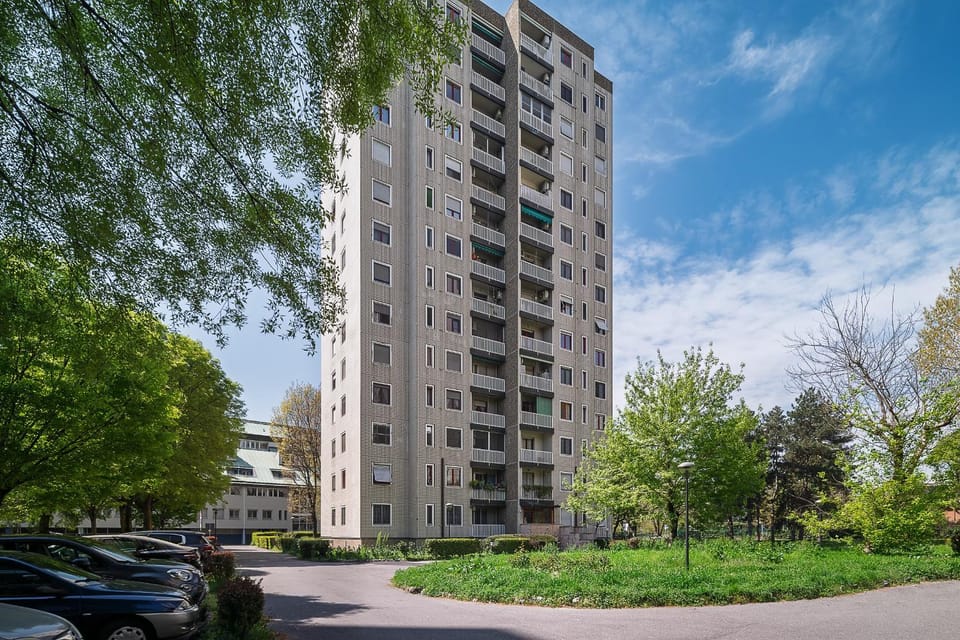 Property building, Spring, Day, Neighbourhood, Natural landscape, Street view, Location, Parking