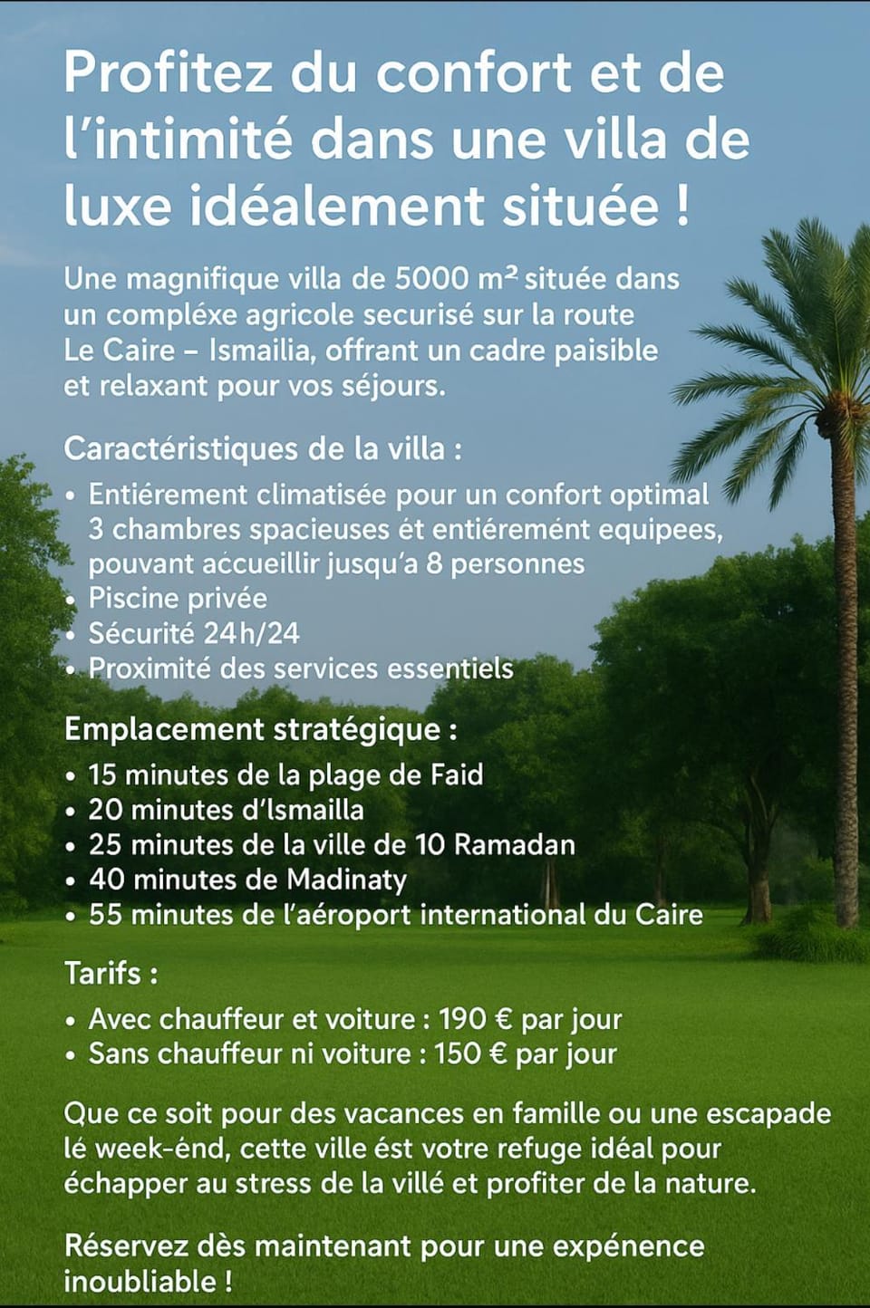 Emerald Luxury Garden Villa - Ismailia Villa in Egypt
