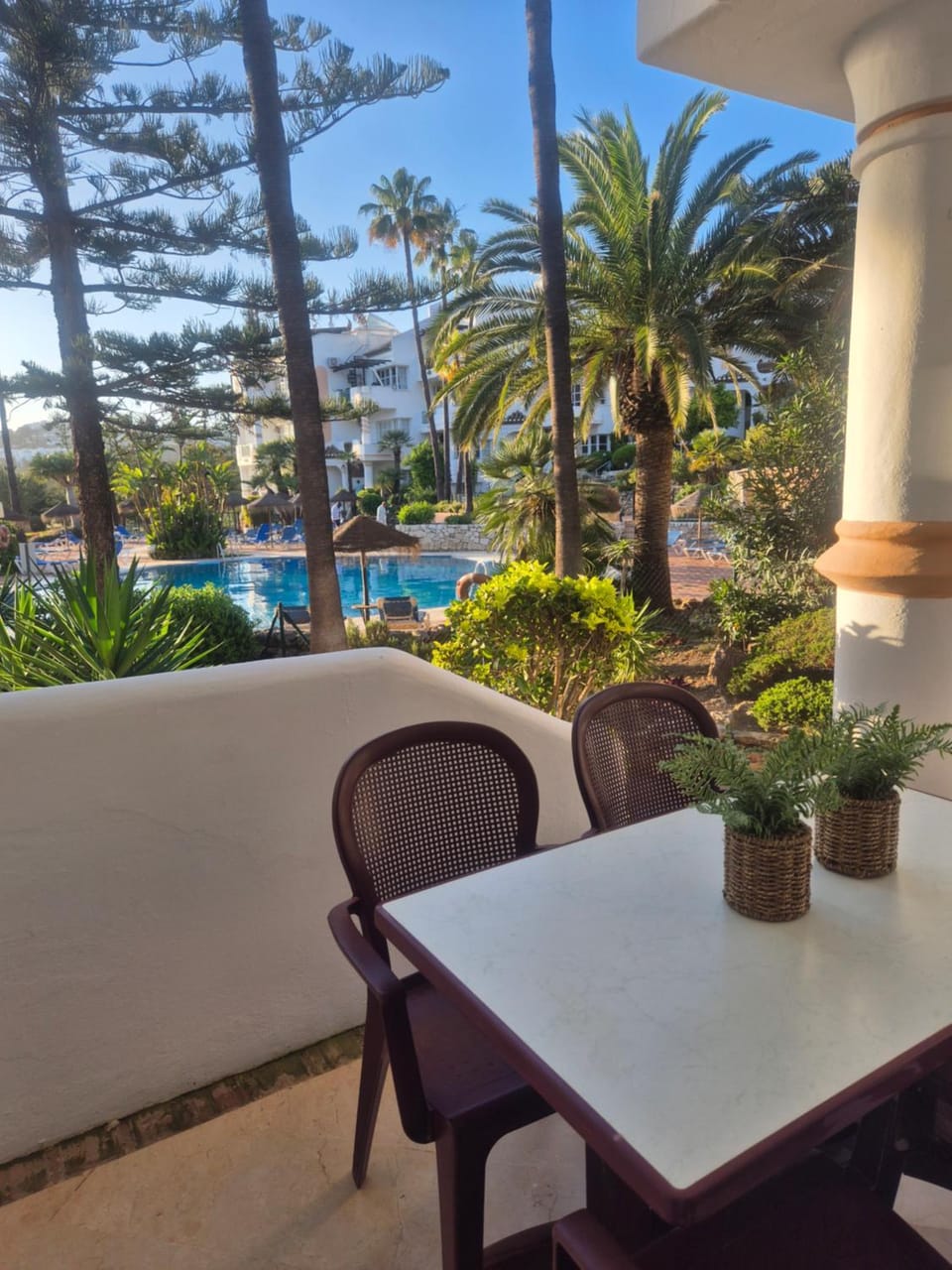 View (from property/room), Balcony/Terrace, Garden view, Swimming pool