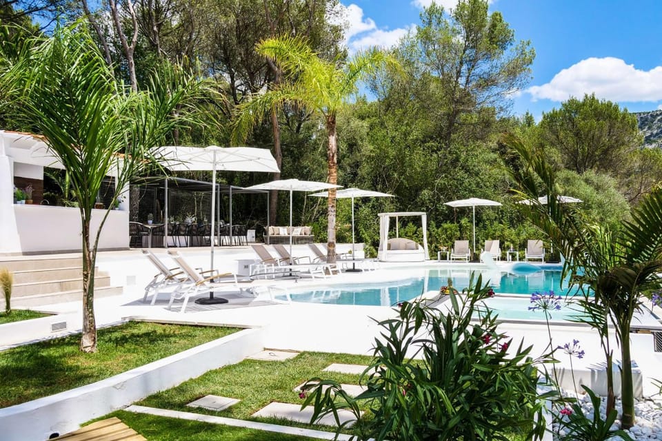 Property building, Living room, Swimming pool