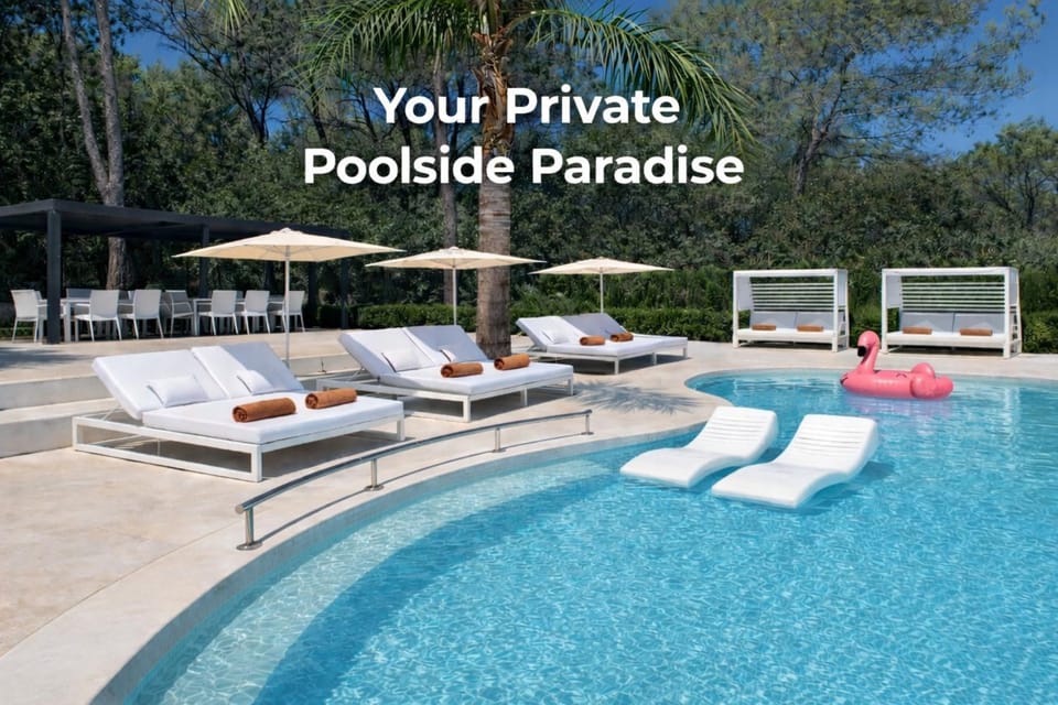 Property building, Living room, Swimming pool