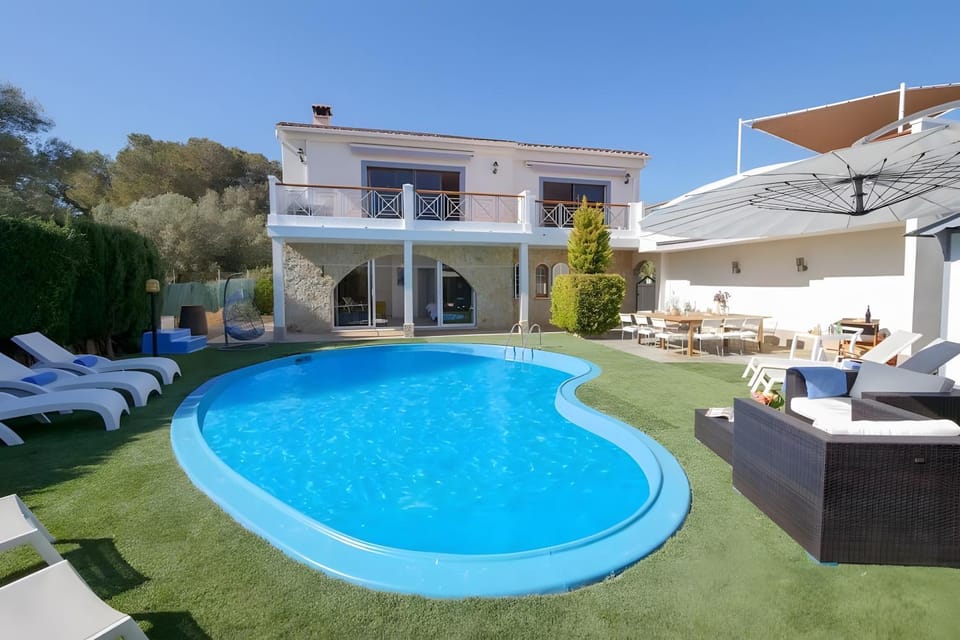 Property building, Living room, Swimming pool
