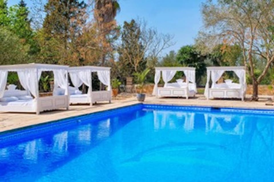 Property building, Living room, Swimming pool