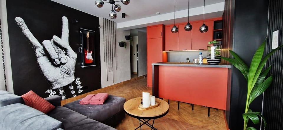 Kitchen or kitchenette, Living room, Seating area