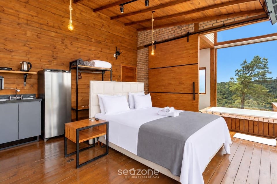Bed, Bedroom, Mountain view