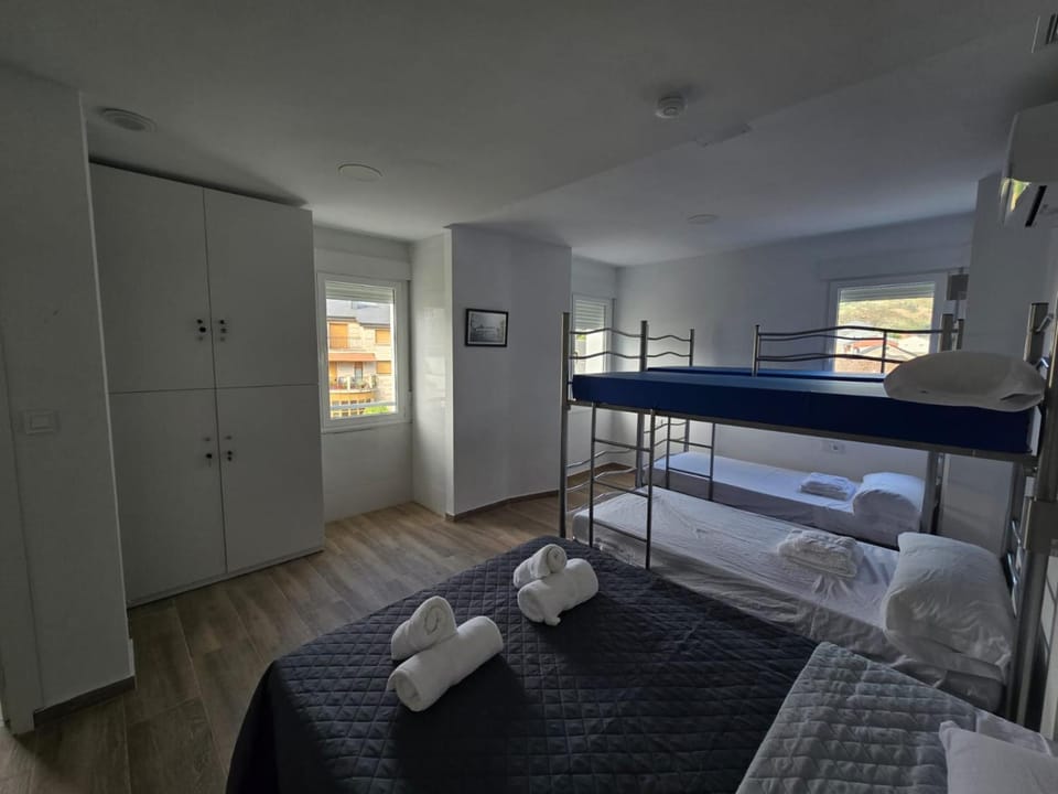 Bed, bunk bed, wardrobe