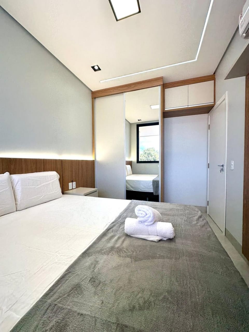 Bed, Photo of the whole room, Bedroom, towels, wardrobe