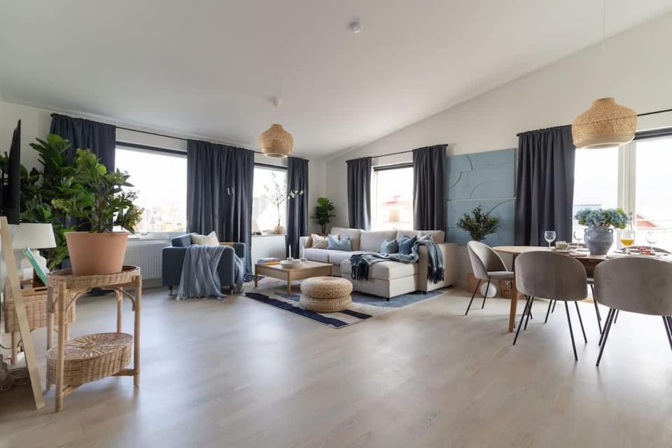 Modern Beachy Home with Terrace Charm First Floor House in Skåne County