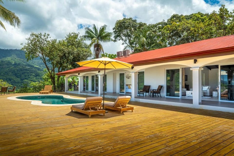 Mountain view, Swimming pool, sunbed