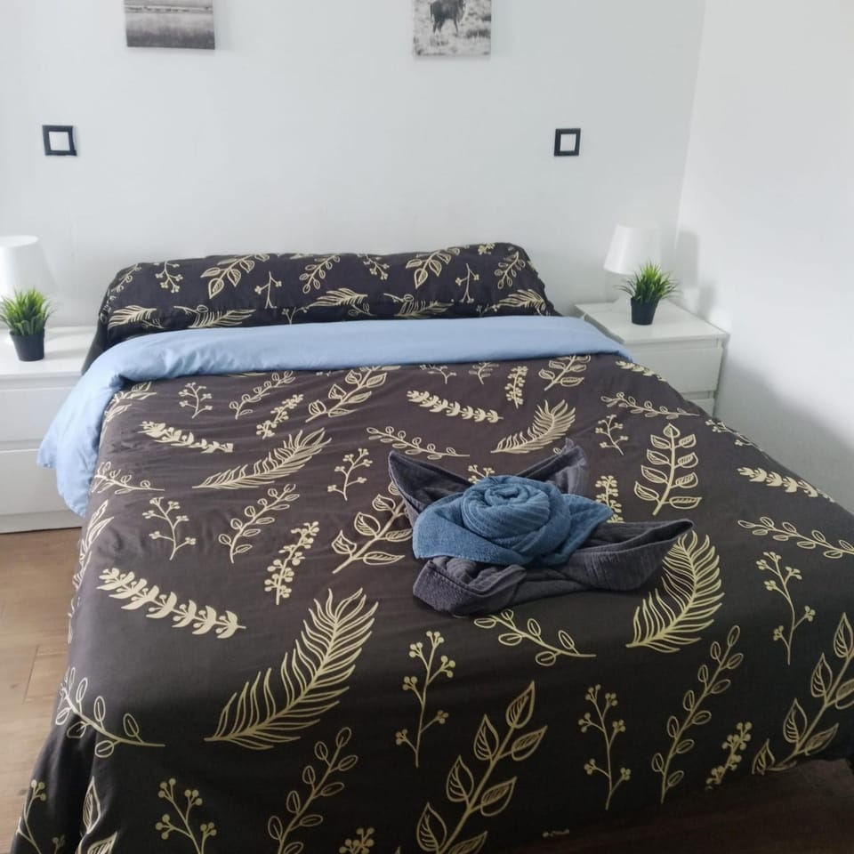 Bed, Photo of the whole room, Bedroom, towels