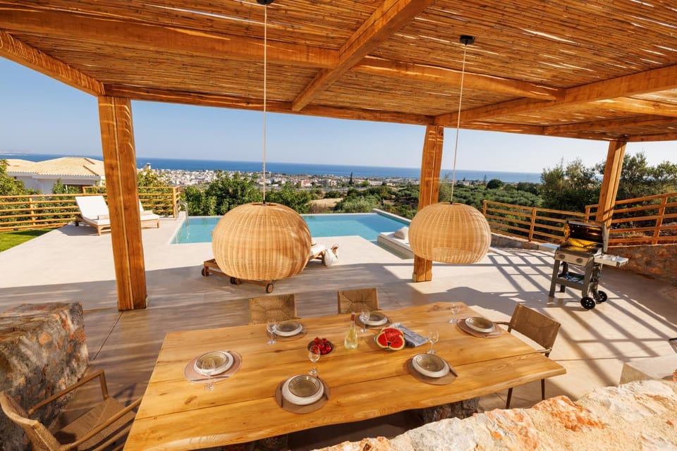 Patio, BBQ facilities, Pool view