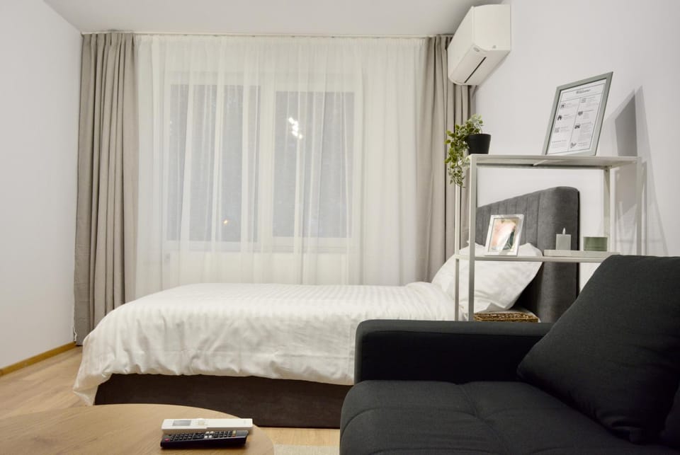 Bed, TV and multimedia, Living room, Photo of the whole room, Seating area, Bedroom, air conditioner, air conditioner