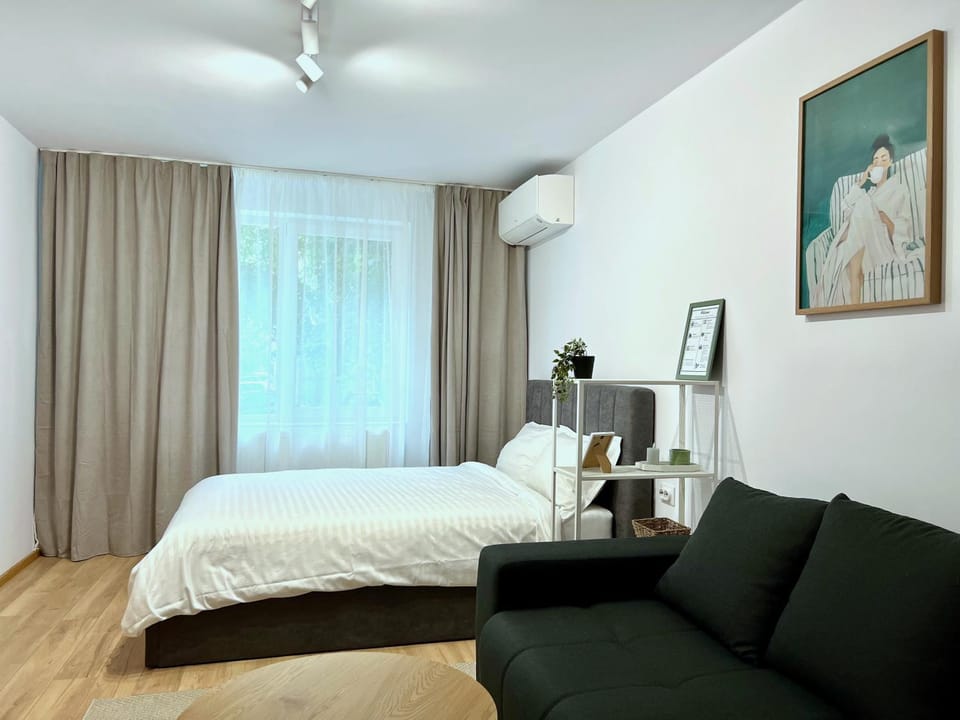 Bed, Living room, Photo of the whole room, Decorative detail, Decorative detail, Seating area, Bedroom, air conditioner, air conditioner
