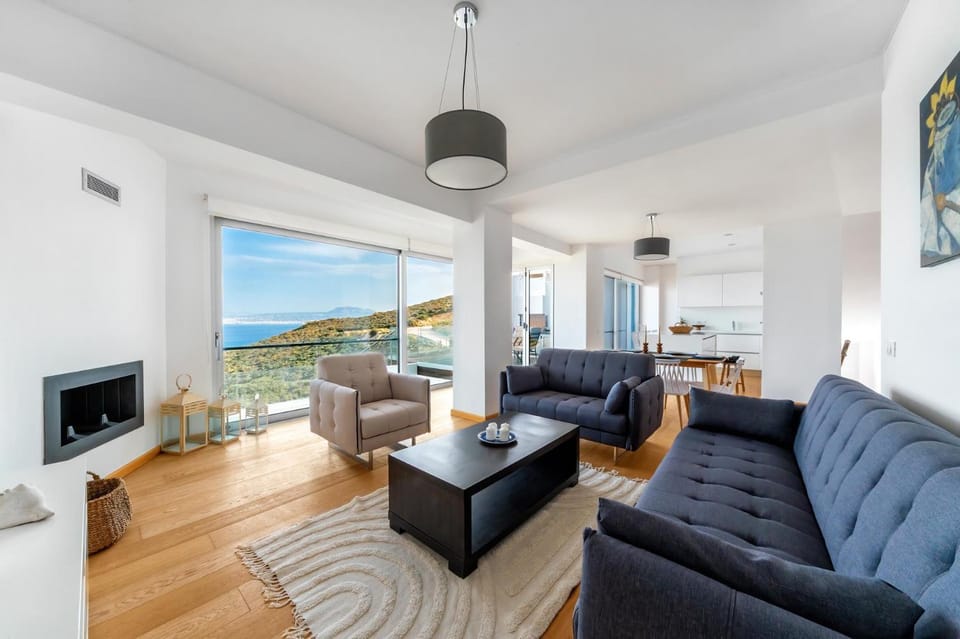 Natural landscape, Living room, Seating area, Sea view