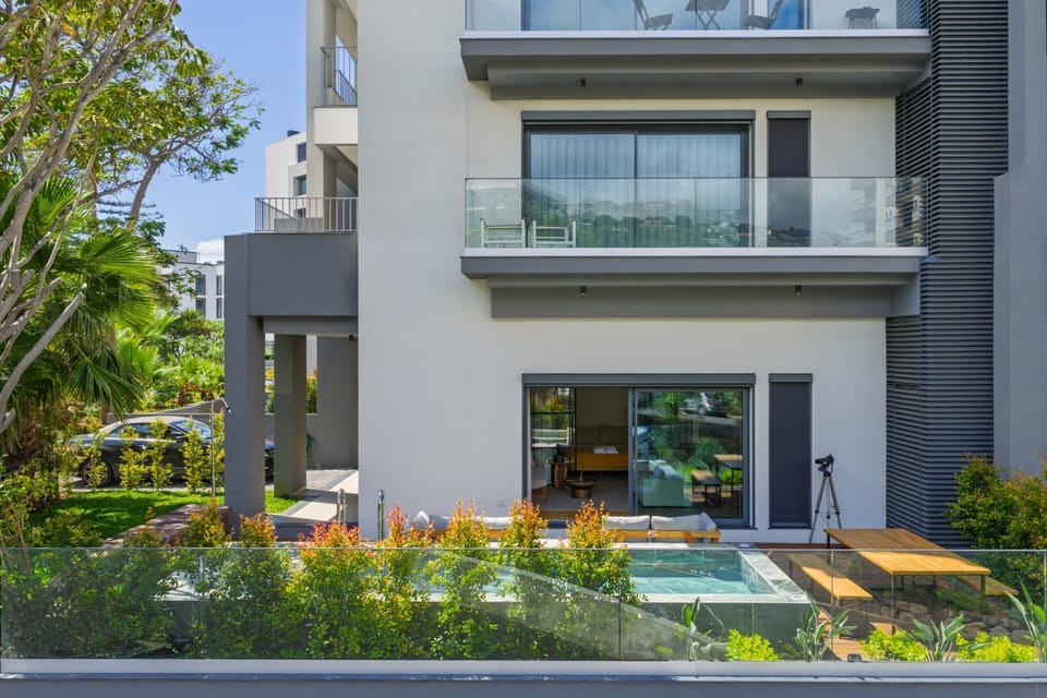Property building, Patio, Day, Garden, View (from property/room), Balcony/Terrace, Garden view, Pool view, Swimming pool