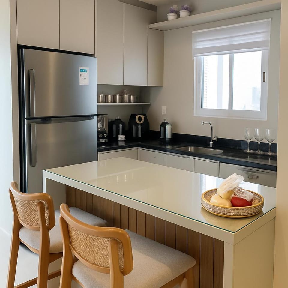 Apartamento com Varanda Gourmet a 400 m Meia Praia Apartment in Porto Belo