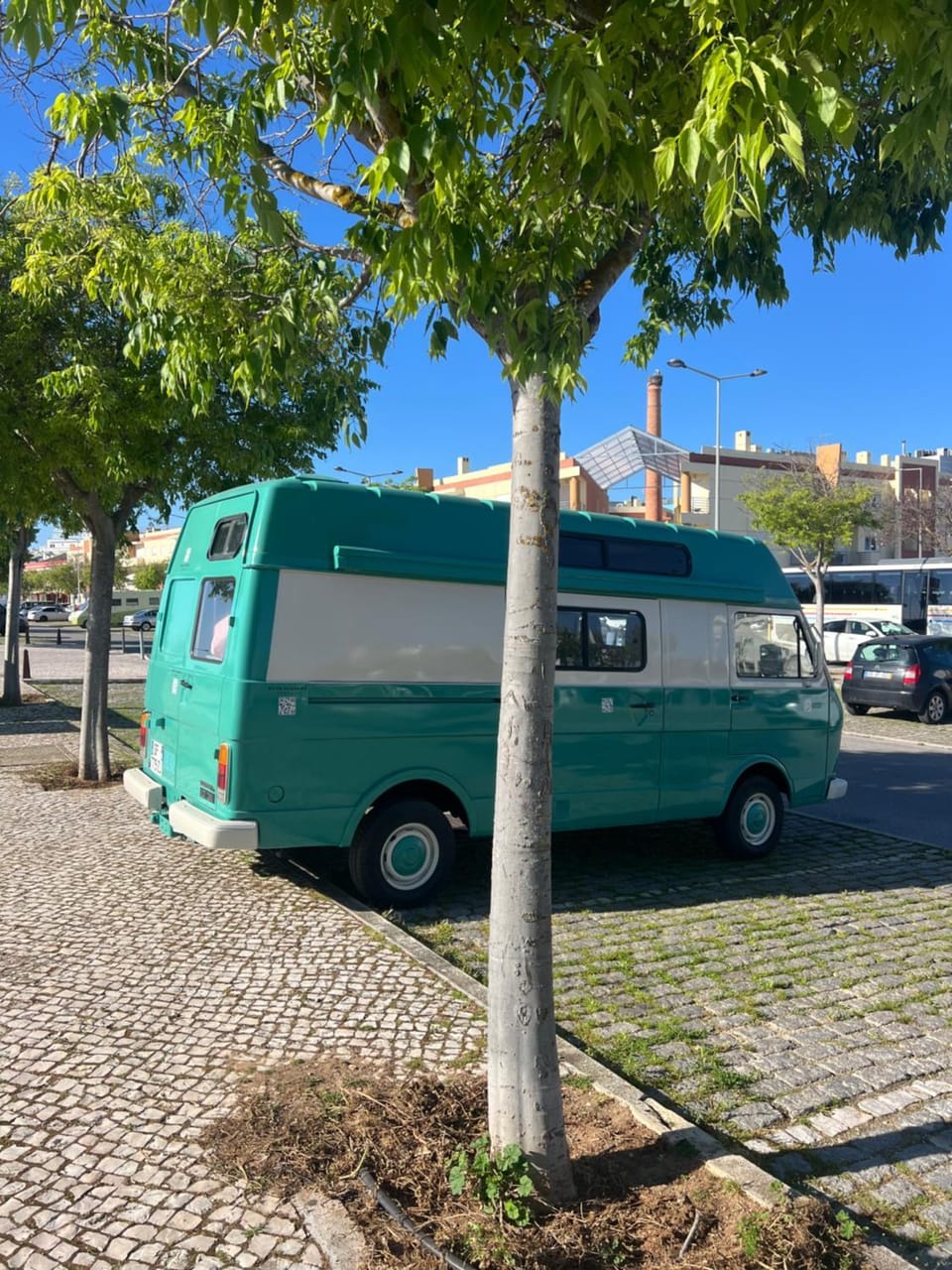 rent a Campervan Blue Classics's VW LT31 Westfalia in Algarve Luxury tent in Portimao