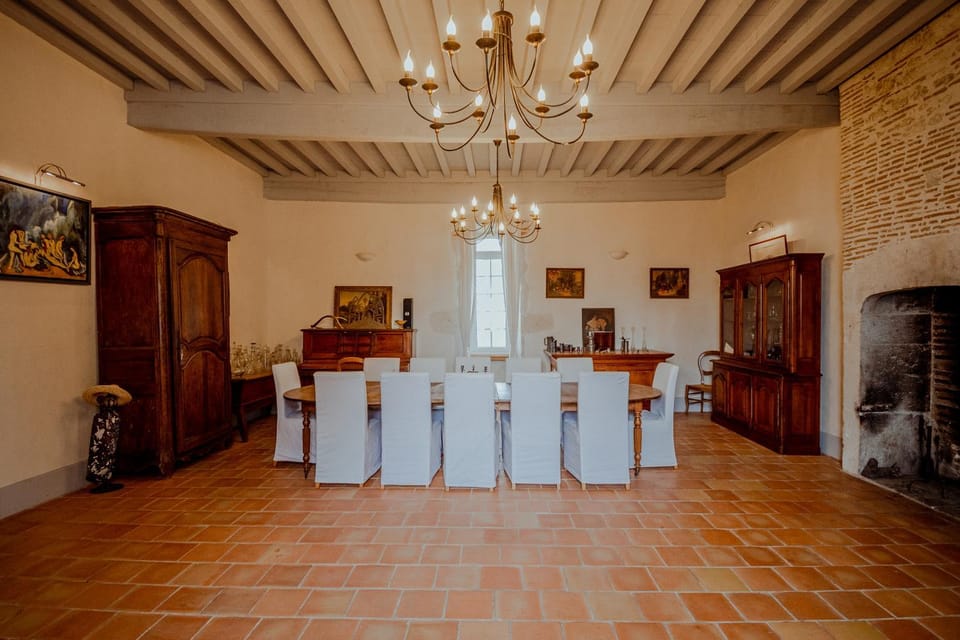 Property building, Living room, Dining area