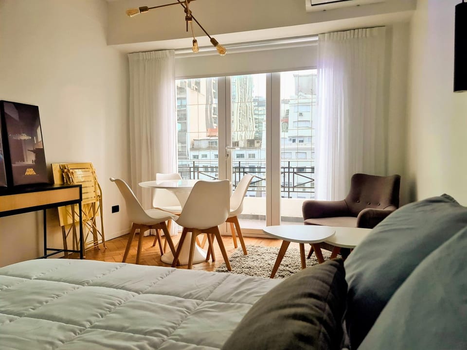 Bed, Balcony/Terrace, Living room, Photo of the whole room, Seating area, Bedroom, heating, air conditioner
