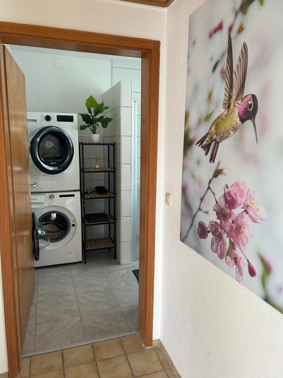 Bathroom, washing machine, dryer