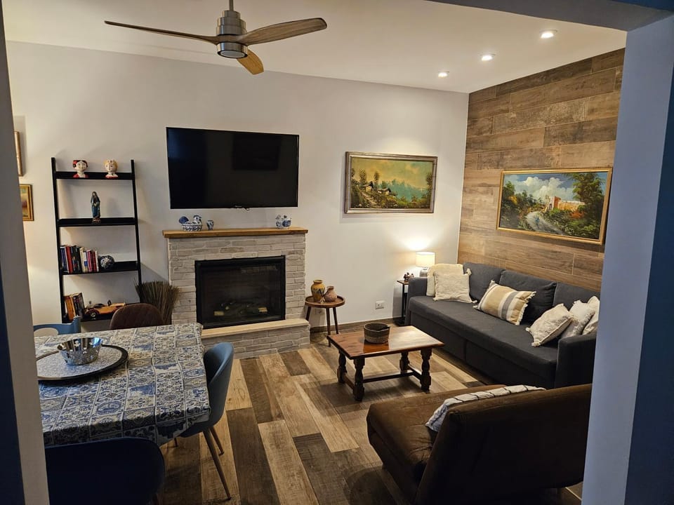 TV and multimedia, Living room, Seating area, fireplace