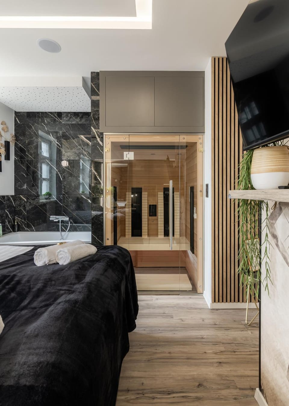 Communal lounge/ TV room, Bed, Sauna, TV and multimedia, Bedroom
