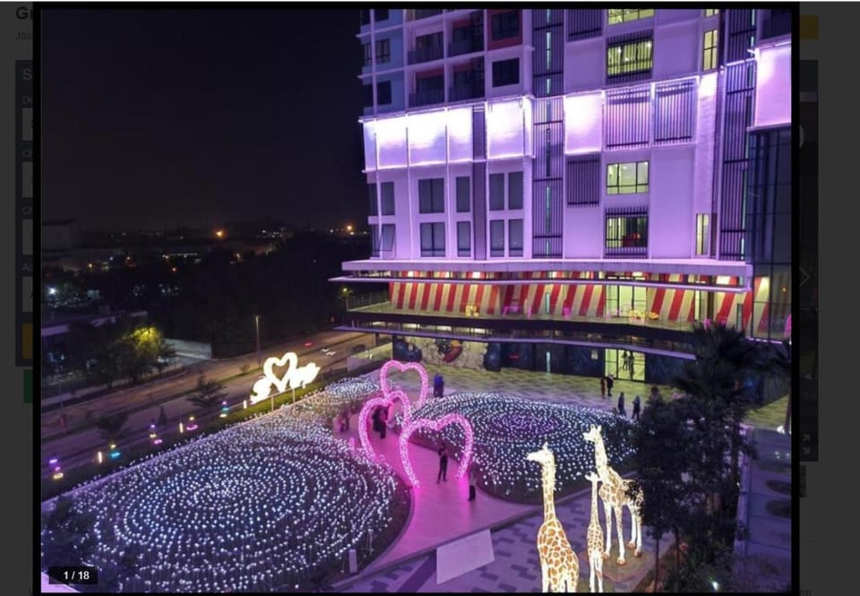 Property building, Night, Pool view, Swimming pool