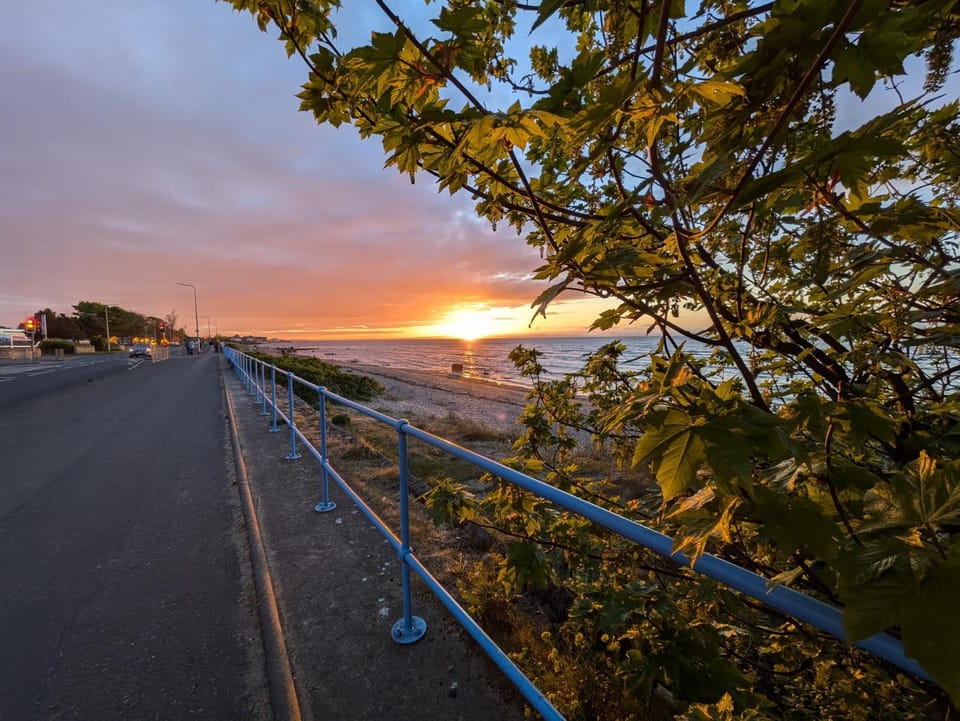 Natural landscape, Sea view, Sunset